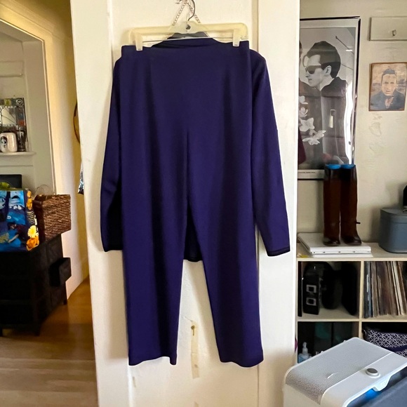 Vintage Exclusively Misook 3 Piece Purple Knit Women's Pantsuit S Small Petite - Picture 7 of 9